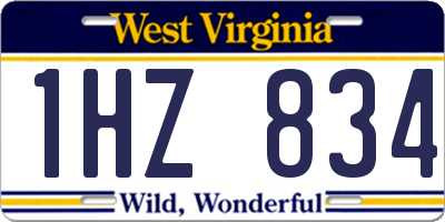WV license plate 1HZ834