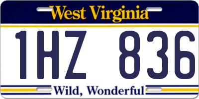 WV license plate 1HZ836