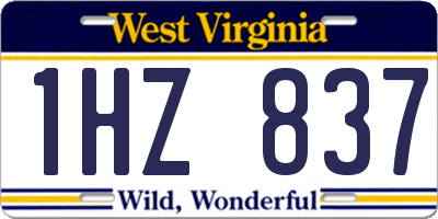 WV license plate 1HZ837