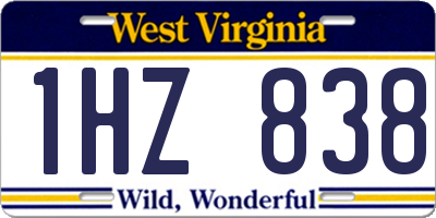 WV license plate 1HZ838