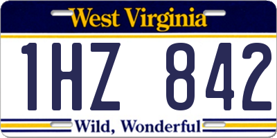 WV license plate 1HZ842