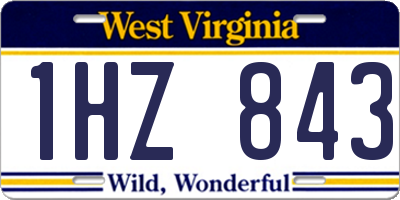 WV license plate 1HZ843