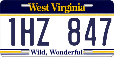 WV license plate 1HZ847