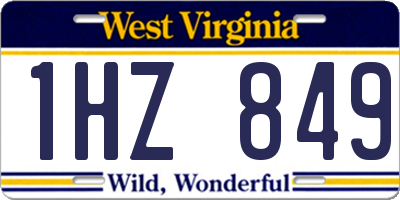 WV license plate 1HZ849