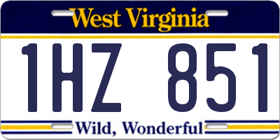 WV license plate 1HZ851