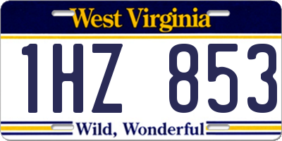 WV license plate 1HZ853