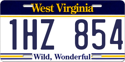 WV license plate 1HZ854