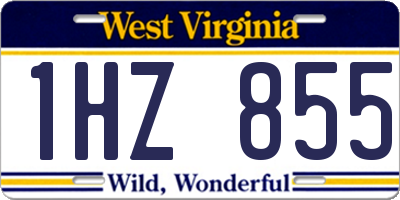 WV license plate 1HZ855