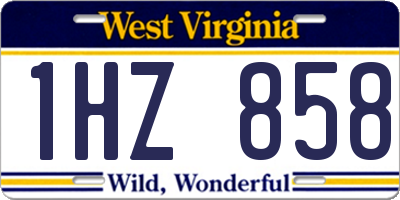 WV license plate 1HZ858