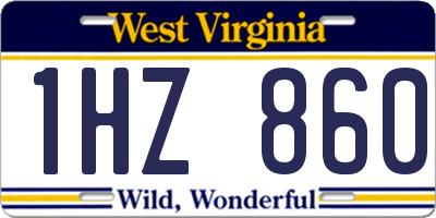 WV license plate 1HZ860