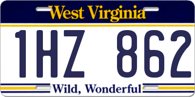 WV license plate 1HZ862