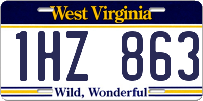 WV license plate 1HZ863