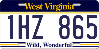 WV license plate 1HZ865