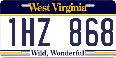 WV license plate 1HZ868