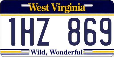 WV license plate 1HZ869