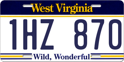 WV license plate 1HZ870