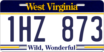 WV license plate 1HZ873