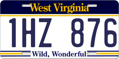 WV license plate 1HZ876