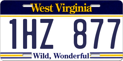 WV license plate 1HZ877