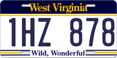 WV license plate 1HZ878