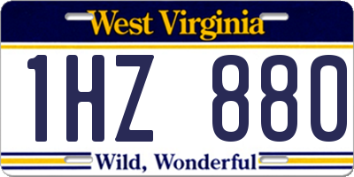 WV license plate 1HZ880