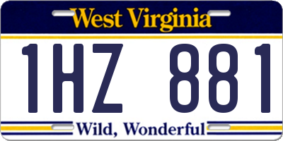WV license plate 1HZ881