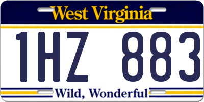 WV license plate 1HZ883
