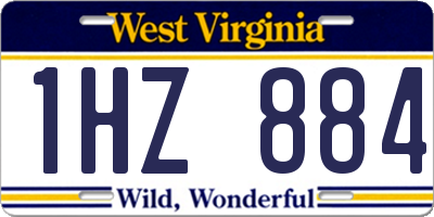 WV license plate 1HZ884