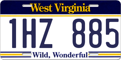 WV license plate 1HZ885