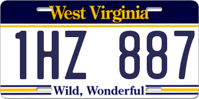 WV license plate 1HZ887