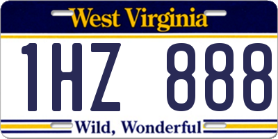 WV license plate 1HZ888
