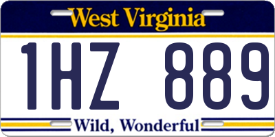 WV license plate 1HZ889