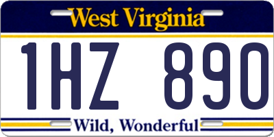 WV license plate 1HZ890