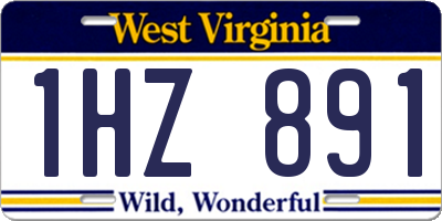 WV license plate 1HZ891