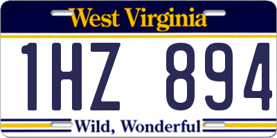 WV license plate 1HZ894