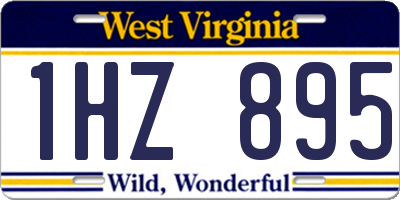 WV license plate 1HZ895