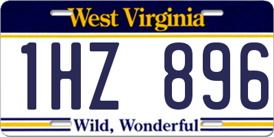 WV license plate 1HZ896