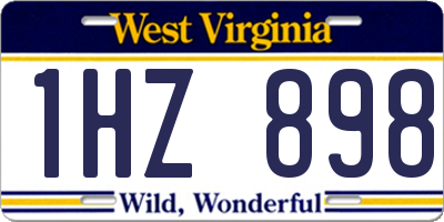 WV license plate 1HZ898