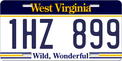 WV license plate 1HZ899