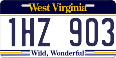 WV license plate 1HZ903