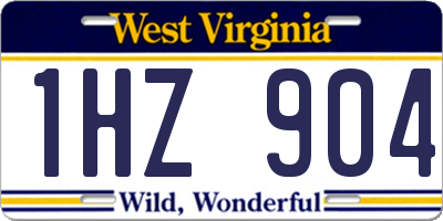 WV license plate 1HZ904