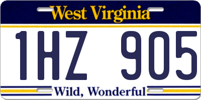 WV license plate 1HZ905