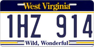 WV license plate 1HZ914