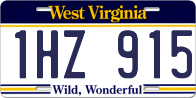 WV license plate 1HZ915