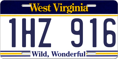 WV license plate 1HZ916