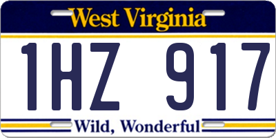 WV license plate 1HZ917