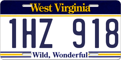 WV license plate 1HZ918