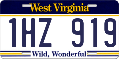 WV license plate 1HZ919