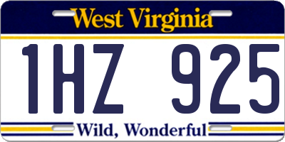 WV license plate 1HZ925