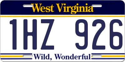 WV license plate 1HZ926